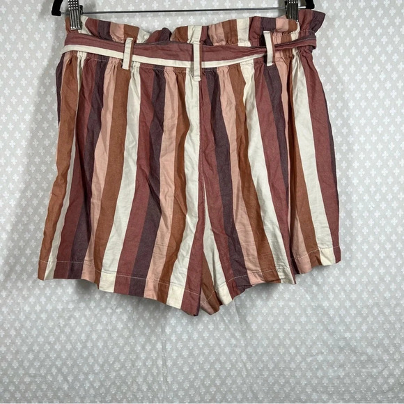 Madewell‎ Pink Striped Paperbag Tie Shorts - Picture 3 of 6